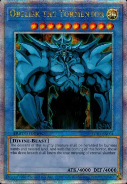 Yugioh Obelisk The Tormentor LC01-EN001 Quarter Century Rare 1st Edition - Image 1
