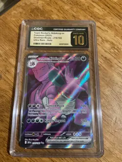 CGC PRISTINE 10 Team Rocket's Nidoking ex 216/182 Destined Rivals Pokemon Card - Image 1