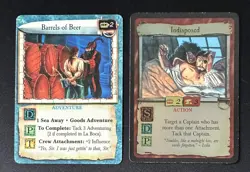1999 7th Sea TCG CCG Promo Cards- INDISPOSED (foil) & BARRELS OF BEER - Image 1