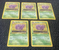 Weezing “1st Edition” Fossil GEM MINT - Never Played Pokemon Card Lot Of (5) - Image 1