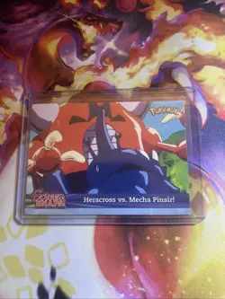 Mp TOPPS POKEMON JOHTO HERACROSS VS. MECHA PINSIR! SCREEN SNAP #7 CARD BLUE LOGO - Image 1