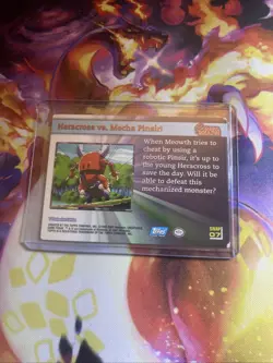Mp TOPPS POKEMON JOHTO HERACROSS VS. MECHA PINSIR! SCREEN SNAP #7 CARD BLUE LOGO - Image 2