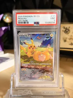 PSA 9 MINT Pikachu AR 171/151 Chinese Pokemon 151 Card - 151C Art Rare - Image 1