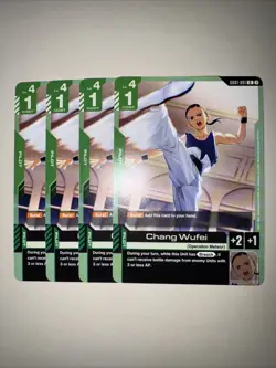 GD01-091 Chang Wufei X4 Playset Gundam TCG CCG English Card Game - Image 1