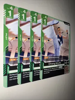 GD01-091 Chang Wufei X4 Playset Gundam TCG CCG English Card Game - Image 2