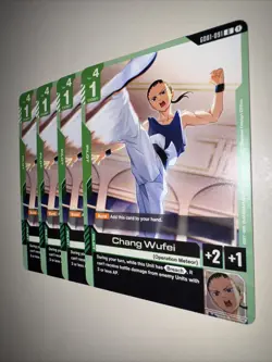 GD01-091 Chang Wufei X4 Playset Gundam TCG CCG English Card Game - Image 3