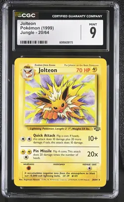 CGC 9 MINT Jolteon 1999 Jungle 20/64 Pokemon Card - Image 1