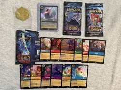 2024 D23 Disney Lorcana Cards Playful Sorcerer Mickey Mouse Tailor Pin Packs - Image 1