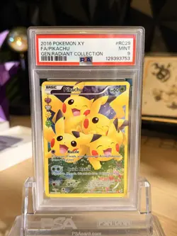 PSA 9 MINT 2016 Pikachu RC29/RC32 Radiant Collection Pokemon Card - Image 1