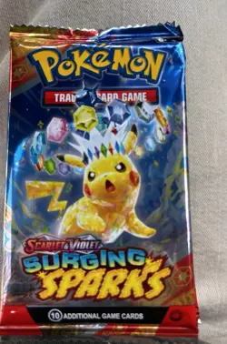 Pokemon TCG Surging Spark (8 Booster Packs) 10 Cards Per Pack 80 Cards Total - Image 1