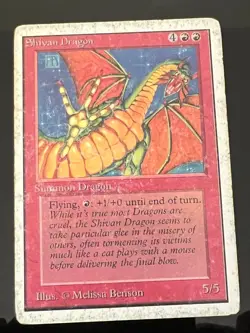 Magic the Gathering MTG Unlimited Shivan Dragon HP (Beta Bob) - Image 1