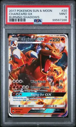 Glurak GX 20/147 Holo Ultra Rare Pokemon Burning Shadows BUS 2017 English PSA 9 - Image 1