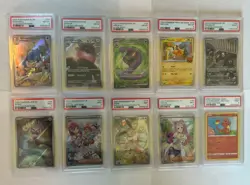 Pokemon 10 Slabs Lot, Graded PSA 8 & 9 Includes EEVEE - Image 1
