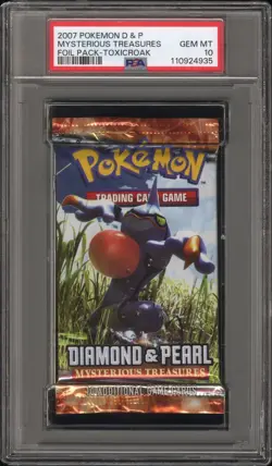 Pokemon Diamond & Pearl Mysterious Treasures Booster Pack Toxicroak - PSA 10 - Image 1