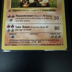 🔥 Arcanine 023/102 1st Edition Unplayed - Base Set Shadowless - Pokemon TCG 🔥 - Image 2