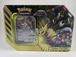 NEW Pokemon Power Partnerships Garchomp & Giratina GX Tag Team Tin Sealed Rare - Image 1