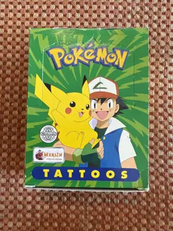 1999 Topps Merlin Pokemon Tattoo Box - 50 Packs per box - Image 1