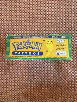 1999 Topps Merlin Pokemon Tattoo Box - 50 Packs per box - Image 5