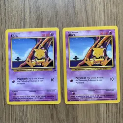 Abra 43/102 & Abra 65/130 Pokemon Base Set & Base Set 2 WotC NM - Image 1