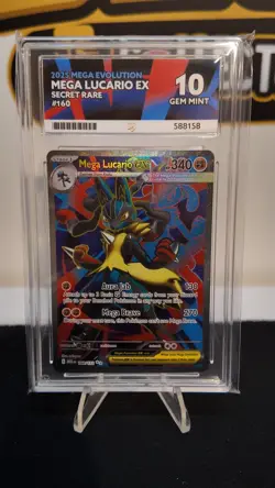 Pokemon TCG Mega Lucario EX 160/132 Secret Rare - ACE 10 Gem Mint - Image 1