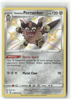 Galarian Perrserker, Pokemon Shining Fates: Shiny Vault Shiny Holo Rare, SV087/S - Image 1