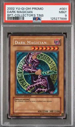 2002 Yu-Gi-Oh Collector Tins Dark Magician # BPT-001 Secret Rare PSA 9 Mint - Image 1