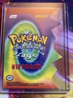 Pidgeot #18 EV12 of 12 Die-Cut Embossed Pokemon CARD Topps Series 2 Mp - Image 2