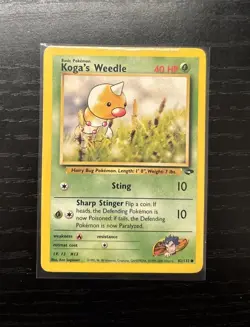 Pokemon TCG Koga's Weedle Card 82/132 Gym Heroes Series Near Mint - Image 2