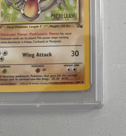 Aerodactyl 1st Edition RARE Prerelease POKEMON Card PSA 7 NM FOSSIL Holo 1/62 - Image 3