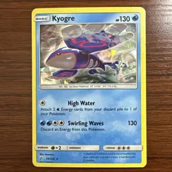 Kyogre Rare Cracked Ice Holo Card 053/236 Pokemon TCG Sun & Moon Cosmic Eclipse - Image 1