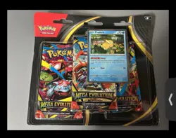 Mega Evolution 3 Pack Blister with Psyduck Pokemon Card Sealed - Image 1