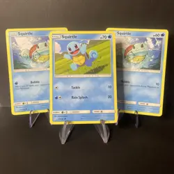 Pokemon TCG Squirtle X3 Card Bundle 2019 33/214-23/181 LP Non-holo Sun And Moon - Image 1
