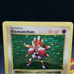 Hitmonchan 7/102 Shadowless Lightly Played Holo Rare Base Set 1999 Pokemon Card - Image 2