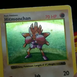 Hitmonchan 7/102 Shadowless Lightly Played Holo Rare Base Set 1999 Pokemon Card - Image 4