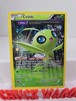 Celebi XY93 Black Star Promo Full Art Cosmos Holo Pokemon Card LP - Image 1