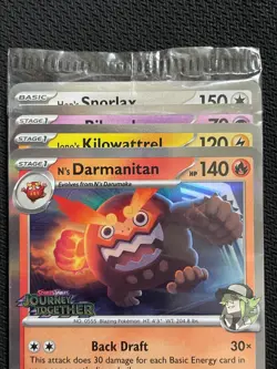 POKEMON JOURNEY TOGETHER PRERELEASE STAFF STAMPED 4 CARD PROMO PACK NEW & SEALED - Image 2