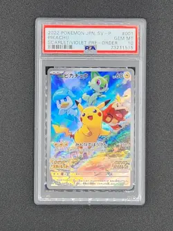 PSA 10 GEM MT Pikachu 001/SV-P Scarlet & Violet Promo Japanese Pokemon Card - Image 1