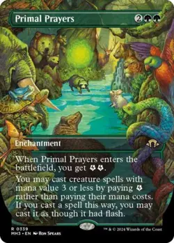 ~ Primal Prayers (Borderless) ~ NM ~ Modern Horizons 3 ~ MTG ~ - Image 1