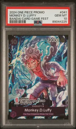 PSA 10 One Piece Monkey D. Luffy Bandai Card Game Fest 23-24 P-041 English - Image 1