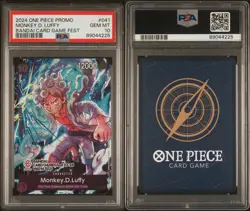 PSA 10 One Piece Monkey D. Luffy Bandai Card Game Fest 23-24 P-041 English - Image 3