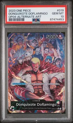PSA 10 One Piece Card OP04-019 Doflamingo Alt Art Leader English - Image 1