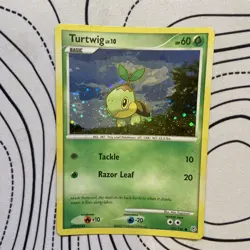 POKEMON DIAMOND AND PEARL EXPANSION COSMOS HOLO CARD 103/130 TURTWIG ex - Image 1