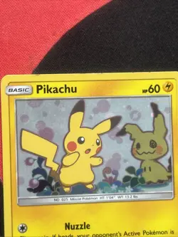 Pokemon Pikachu Card Sun & Moon Promo SM162 Holo Moderate/Heavy Play - Image 3