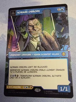1x FOIL BORDERLESS Norman Osborn / Green Goblin mtg Marvel's Spider-Man NM 0220 - Image 1