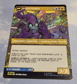 1x FOIL BORDERLESS Norman Osborn / Green Goblin mtg Marvel's Spider-Man NM 0220 - Image 2
