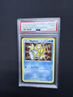 2016 POKEMON XY BLACK STAR PROMO SHINY MEGA GYARADOS #XY143 MAGIKARP-HOLO PSA 9 - Image 1