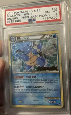 Pokemon Blastoise pre-release HG&SS Unleashed Promo 13PSA 8 - Image 1