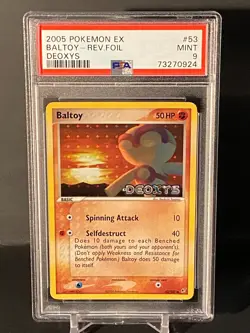Pokemon EX Deoxys 53/107 Reverse Holo Baltoy PSA 9 Mint - Image 1