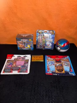 Pokemon Walmart Mystery Power Box 5 Booster Packs + Sealed Lot , blisters - Image 1