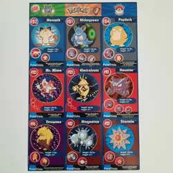 POKEMON 1st Movie 1999 Full Uncut Sheet SET #2 Master Trainer x Burger King CCG - Image 2